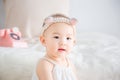 Cute crawlin ggirl baby Royalty Free Stock Photo